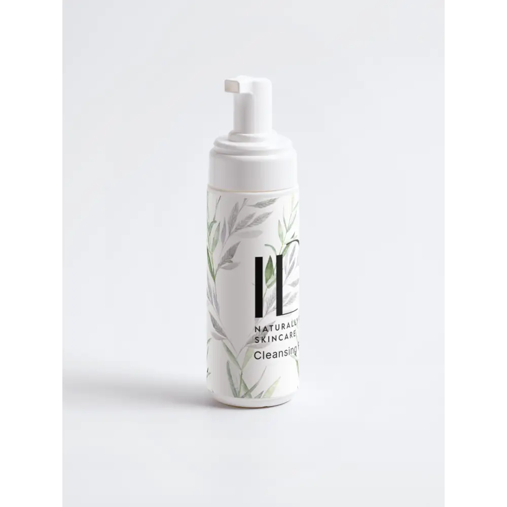 Acne care collection box featuring a minimalist white bottle with floral design.