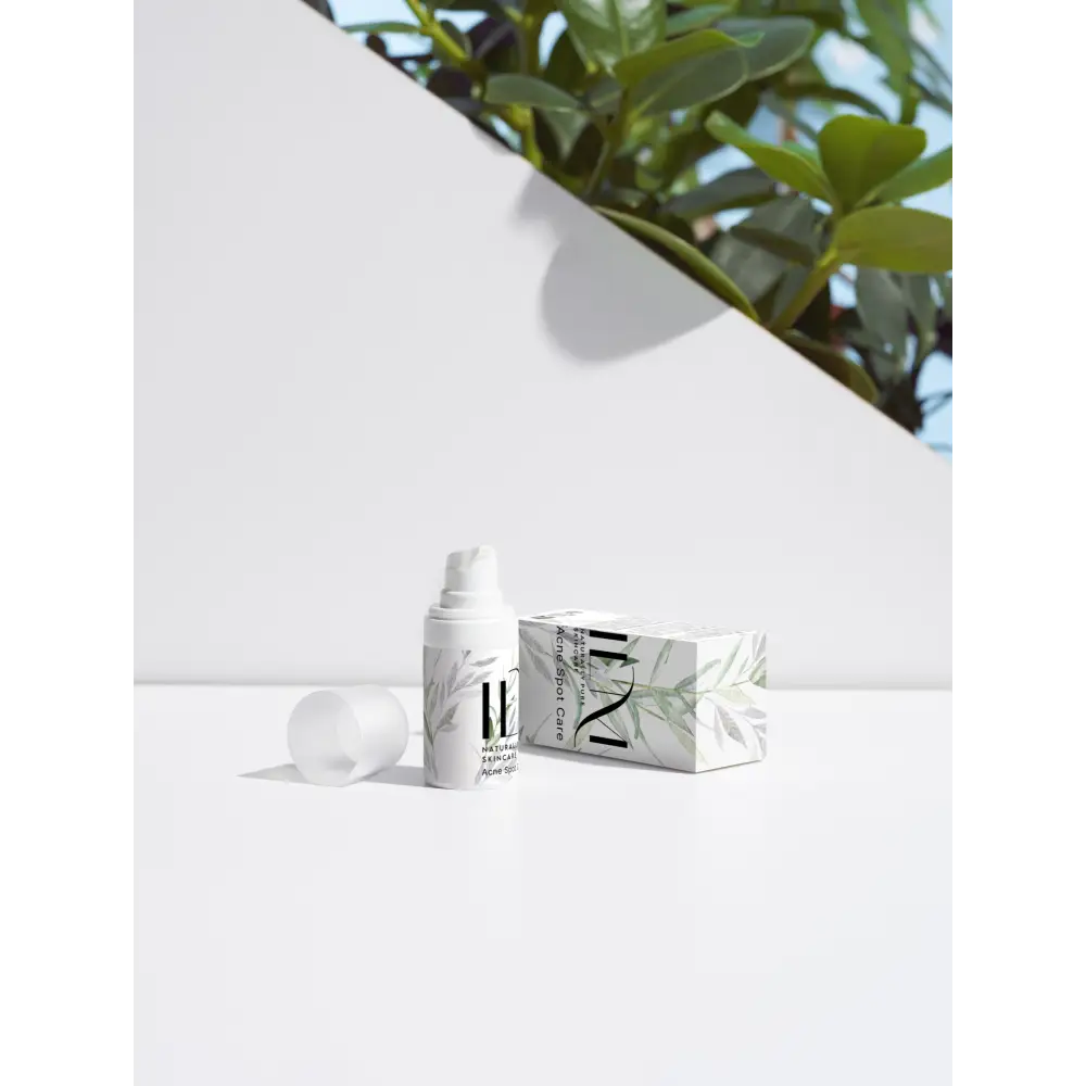 acne care collection box white cosmetic natural skincare product bottle